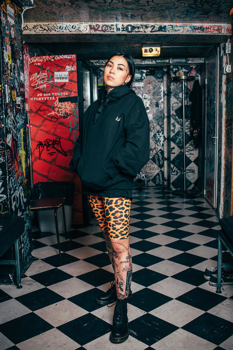 KDW CREW ADULT BIKER SHORTS, LEOPARD