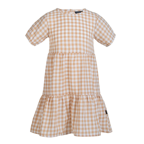 KIDDOW GINGHAM DRESS, BEIGE