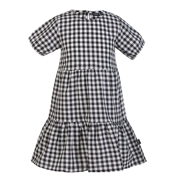 KIDDOW GINGHAM DRESS, BLACK