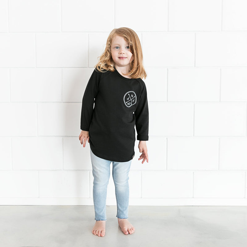 KIDDOW LS SHIRT, BLACK